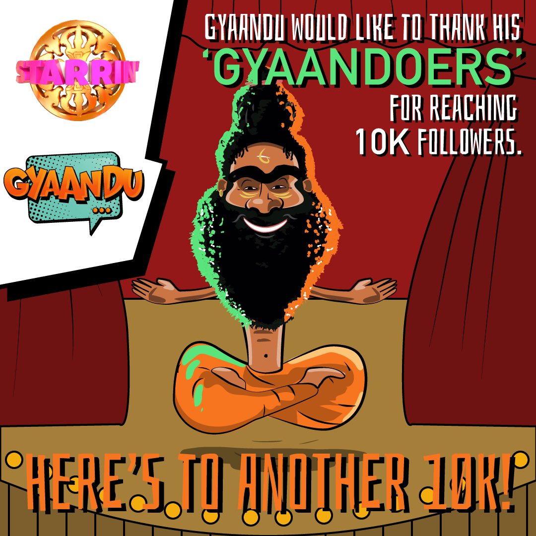Gyaandu has #10k followers on #Facebook and we are celebrating! #login and follow <a href="/gyaandu/">Gyaandu</a> on Facebook and Instagram! #starrin <a href="/StarrinWorld/">Starrin' World</a> <a href="/StarrinBlac/">Starrin' Blac</a> <a href="/StarrinTV/">StarrinTV</a> <a href="/StarrinX/">Starrin' X</a> for more #entertainment #comedy #lol #HarnessTheHappy