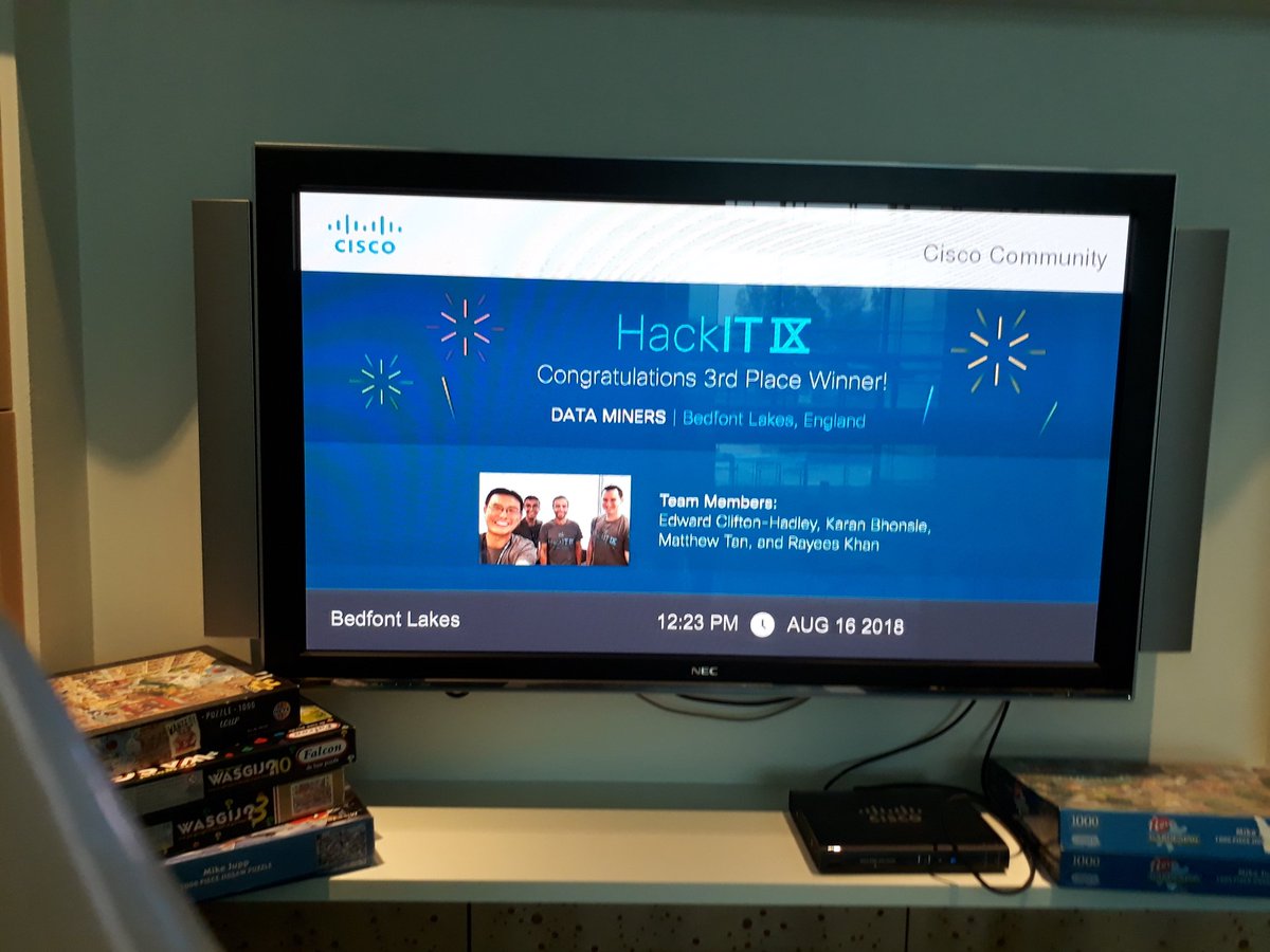 rayees's tweet photo. Glad to see us on dashboard :) #WeAreCisco #CiscoHackITIX #HackITIX #HackITUK https://t.co/gtHYju4UTv