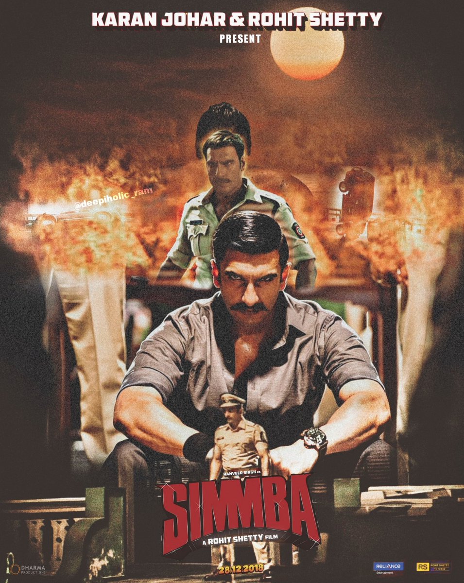 deepiholic_ram's tweet photo. Presenting #Simmba Poster! 
Ala Re Ala Simmba Ala!!! Sangram Bhalerao @RanveerOfficial on fire 🔥!!! 
Very Excited Baba.... 😄😄😎😎😎🙏 https://t.co/pjy1mR9RCF