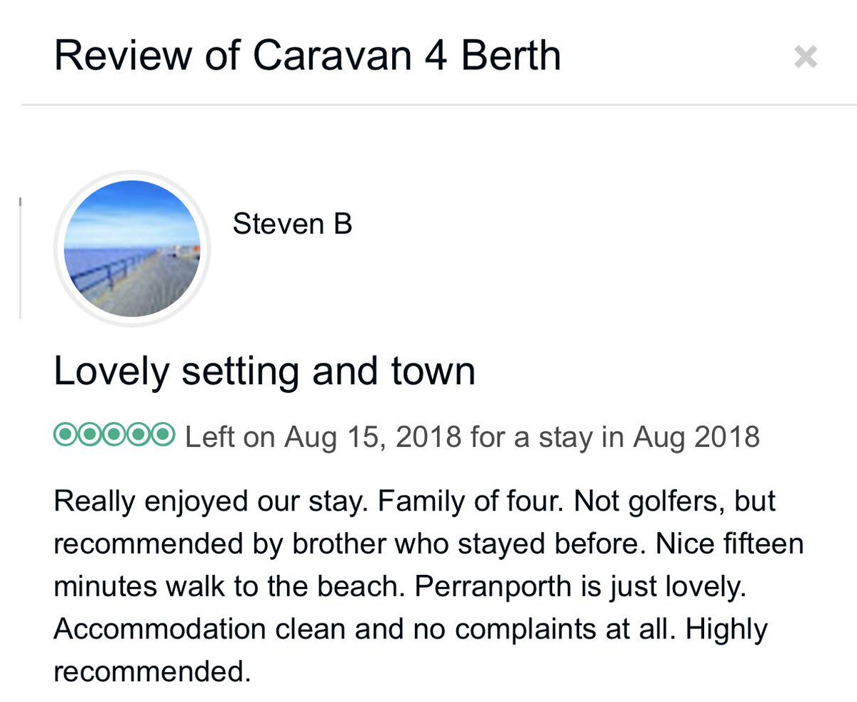Another two #customerreviews which we received this morning. Thank you so much. Please do keep them coming in. We enjoy reading them #lodges #caravan #accommodation #perranporth #cornwall #hardworkpaysoff