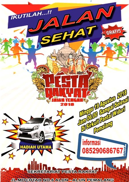 event_pemalang's tweet photo. Rangkaian kegiatan di @pestarakyat2018 yuk ikuti berbagai acaranya warga pemalang dan sekitarnya @provjateng @kominfo_jtg @PemkabPemalang @pantai_widuri @puspindes 
#RoadToPestaRakyat #HUTJateng68 https://t.co/646JPvEuzO