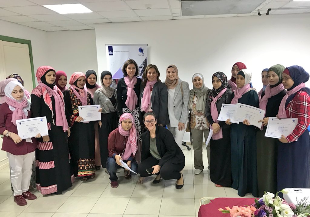 This morning we had a wonderful graduation for the young women trained and employed in our project with <a href="/JoWomenomics/">JoWomenomics</a>. The graduation is also the last activity for our DHM <a href="/PetersMaartje/">Maartje Peters</a> before her departure back to the Netherlands. What a special moment! 🎉🎊🇯🇴🇳🇱