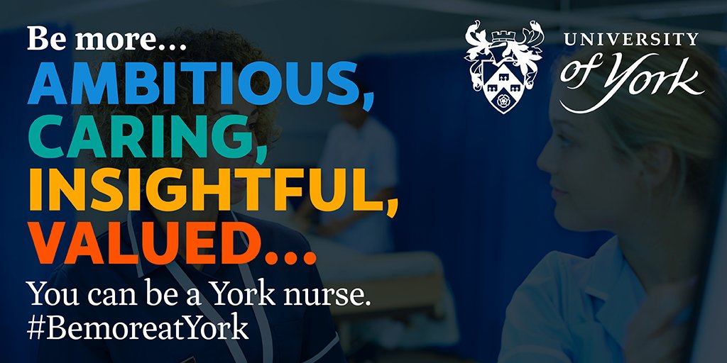 HealthSciYork's tweet photo. Want to be an outstanding nurse of the future? Places available in clearing to join some of the brightest &amp; best students. Study #Nursing at York https://t.co/TmyTveBShX https://t.co/a5De2PwUna