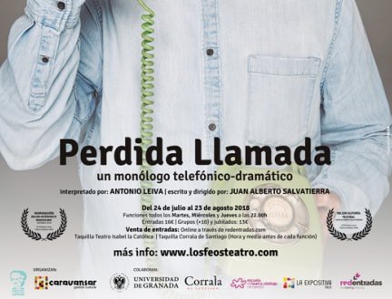 ¿Te apetece hacer algo distinto hoy? Puedes acudir entonces a la función de #perdidallamada, a las 22.00 en Corrala de Santiago, #Granada.

Una interesante propuesta que nos llega de <a href="/LosFeos_Teatro/">Los Feos Teatro</a>.

+ info! 👉goo.gl/5QYSzT