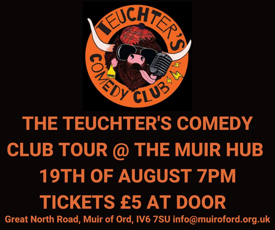 The Muir Hub (@hubmuir) on Twitter photo The <a href="/teuchterscomedy/">The Teuchter's Comedy Club</a> will be at The Muir Hub for the final night of their tour! We can't wait for an evening of side-splitting laughter with some of the best comedians in the Highlands! #comedytour #whatsonhighlands #muiroford The <a href="/teuchterscomedy/">The Teuchter's Comedy Club</a> will be at The Muir Hub for the final night of their tour! We can't wait for an evening of side-splitting laughter with some of the best comedians in the Highlands! #comedytour #whatsonhighlands #muiroford