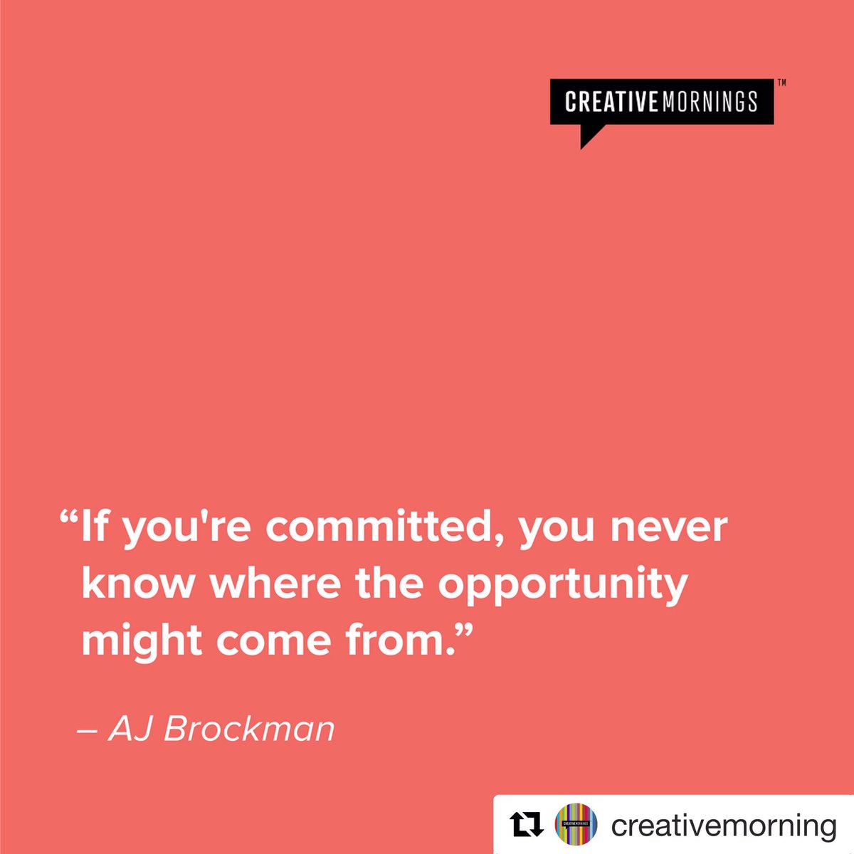 barcelona_cm's tweet image. "Puedes comprometerte con algo, pero aún así debes amar lo que haces". AJ Brockman tiene mucho que contar sobre compromiso. 

creativemornings.com/blog/talk-of-t…

Charla realizada por el equipo de @cm_palmbeach 👏🏻👏🏻👏🏻👏🏻

#creativemornings #cmbcn #cmcommitment