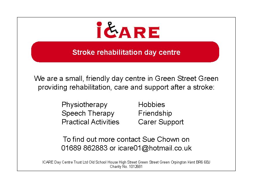 Small friendly day care centre offering rehabilitation and support to those who have suffered a stroke and their carers bit.ly/2FV8cuY 
#OrpingtonConnected <a href="/WeLoveOrpington/">WeLoveOrpington</a> @Orpington1st
