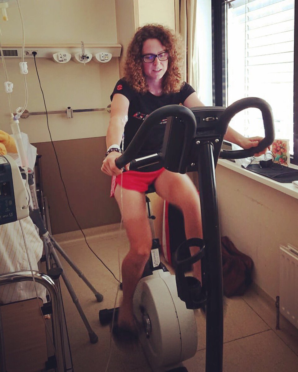 MtbAnne's tweet photo. Thanks to a very creative physiotherapist I already rode my first minutes on a trainer yesterday!😍 Yesterday we kind of celebrated Toms Birthday & hopefully I can celebrate today that I am finally allowed to go home!🤩 #anklerehab #recovery #comebackinprogress https://t.co/HrAYXFWygd