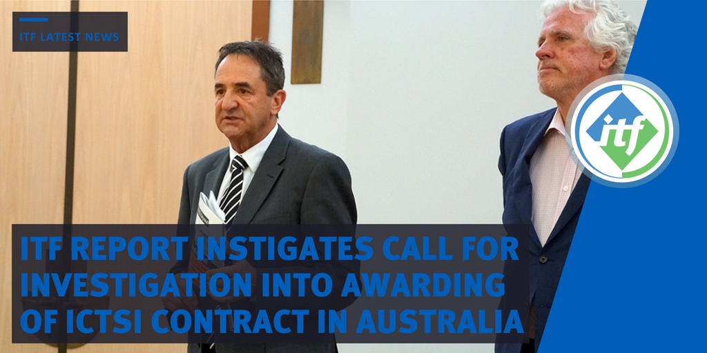 ITFAPAC's tweet photo. A new report launched by ITF has prompted calls for both the Federal and Victorian governments to commence an immediate inquiry into the contract won by #ICTSI to operate the #WebbDock terminal at the Port of Melbourne | See full story here: https://t.co/SJBPvTBXW4 #ausunions https://t.co/Kfv256wMKj