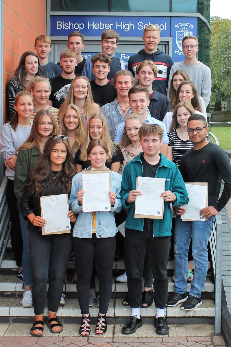 Heber_Head's tweet photo. A-level Results Day 2018: Congratulations to all the sixth form @BishopHeberHS Class of 2018 on their results today - proud of each of you! All the best whatever path you are deciding to take next. #pretd’accomplir https://t.co/SxghqXVWGx