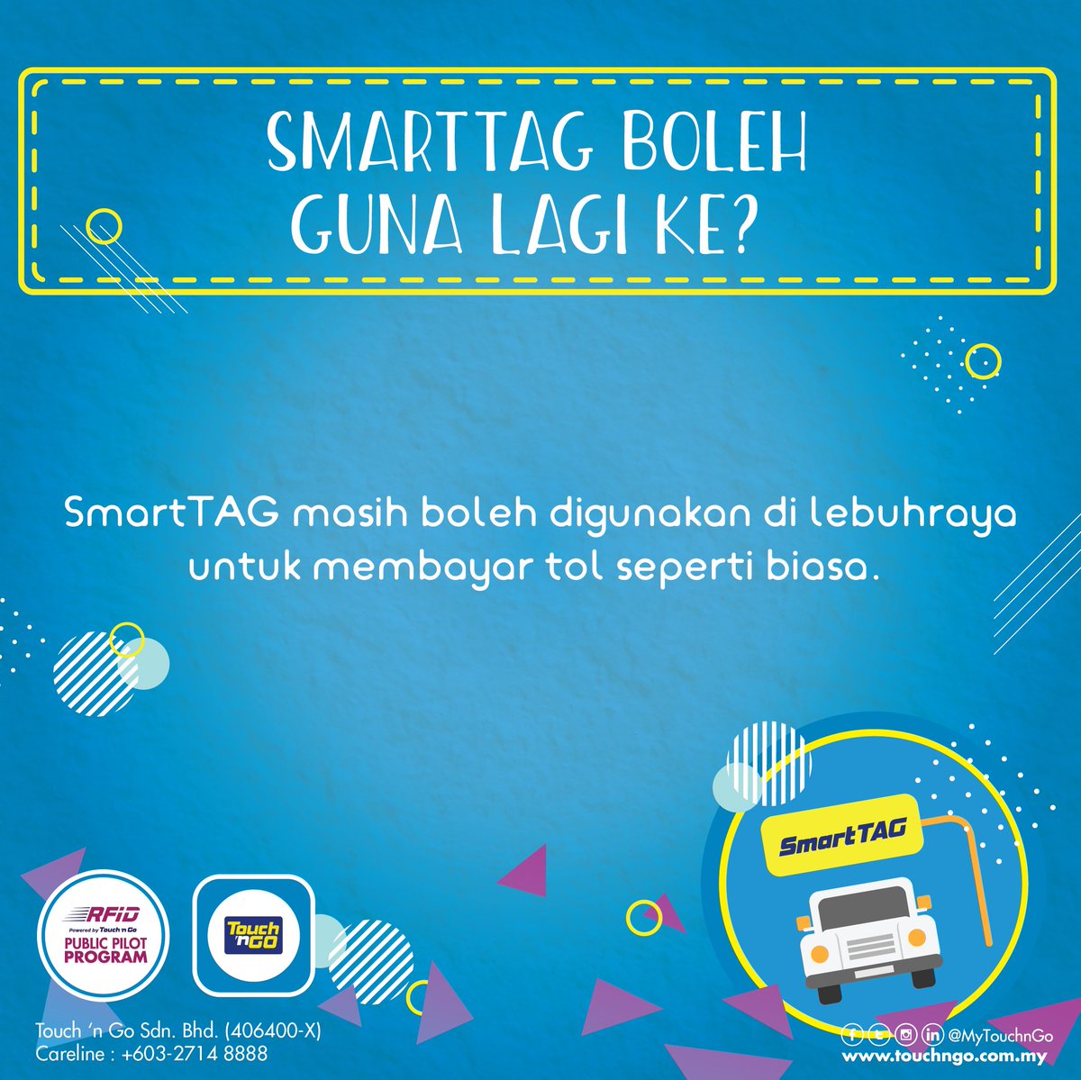 MyTouchnGo's tweet photo. Still can use one, don't worry ๐๐
#RFID #eWallet #TNG #BendaBolehSettle https://t.co/614C35VPOE