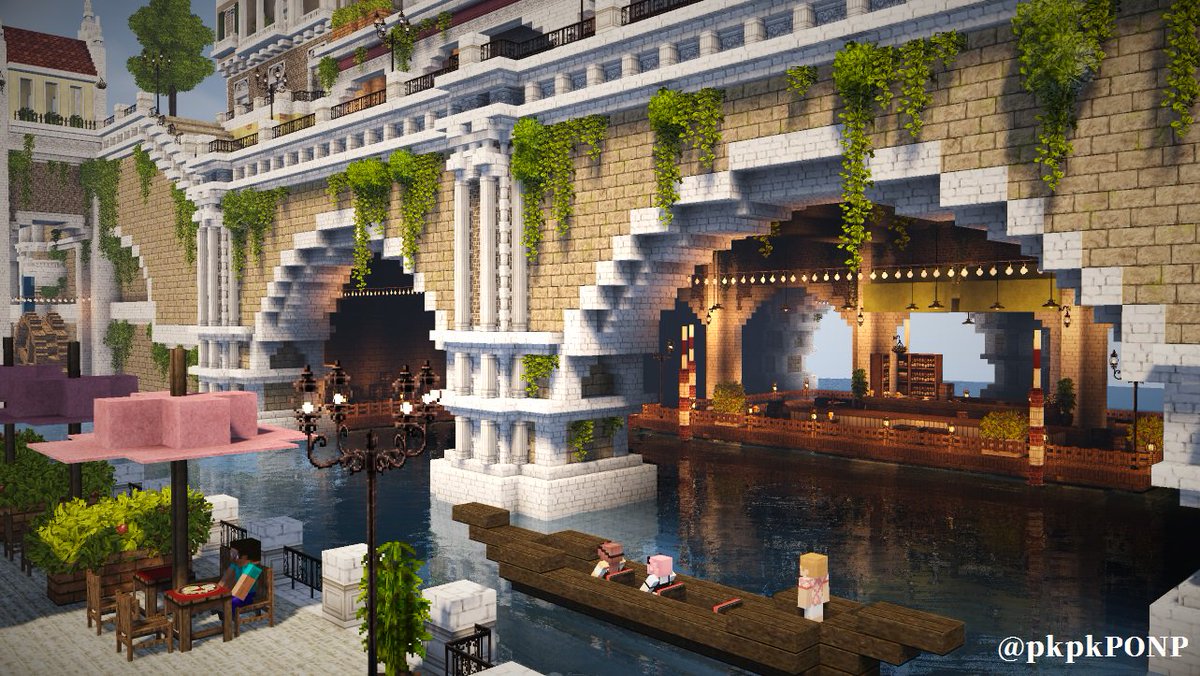 Pon P 久しぶりに水上都市進捗ﾁﾗ見せ オルティシエの一番すこな場所を生やしてみた Minecraft建築コミュ Cocricot Minecraft緑化推進委員会 T Co I4roty34dv Twitter