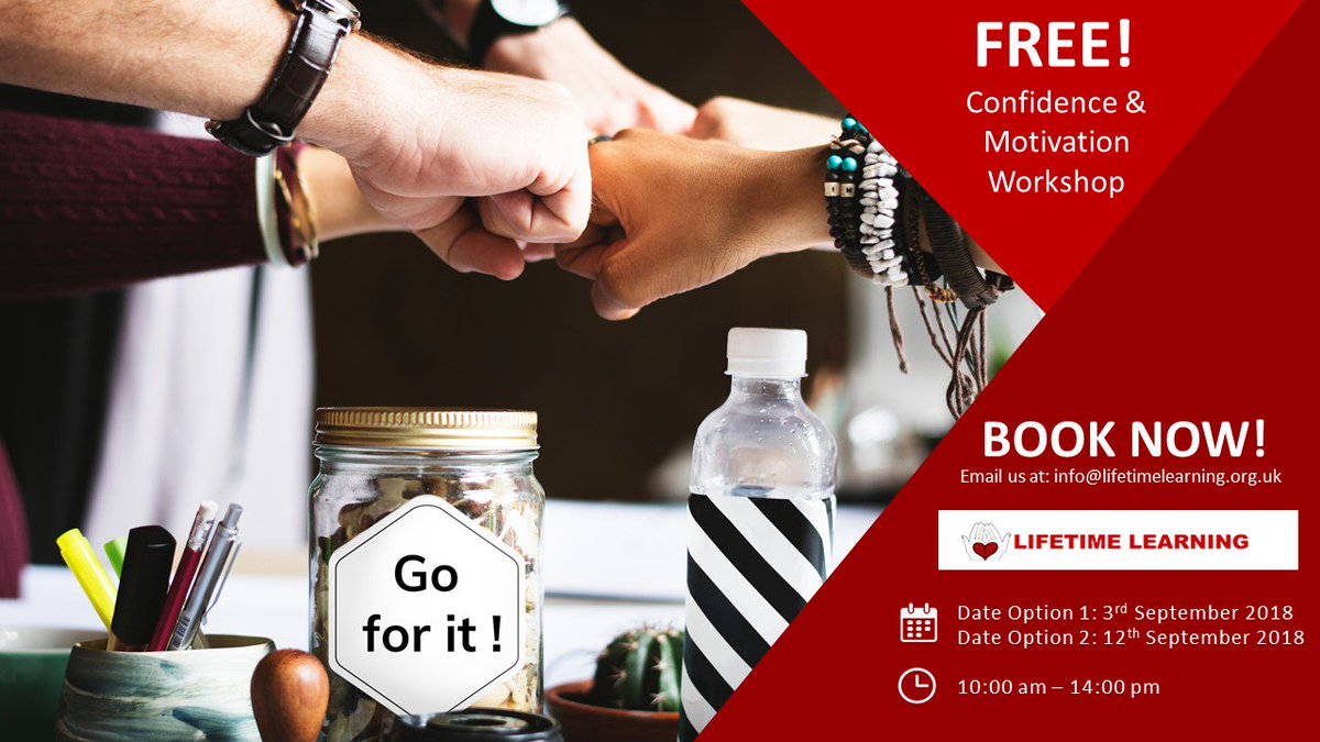 "Only I can change my life. No one can do it for me."
Start changing your life TODAY booking our FREE Confidence and Motivation workshop.
Course date: 3rd September 
                     12th September
#networking #workshop #confidence #Motivation #London
