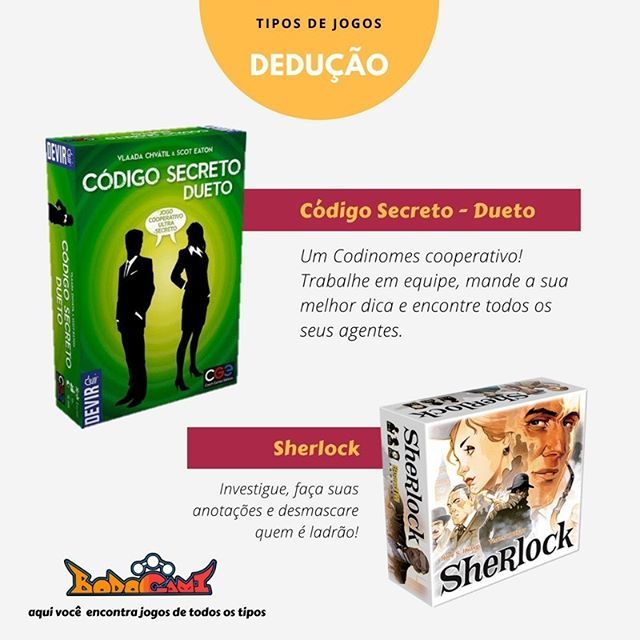bodogami's tweet photo. Nos jogos de dedução, os jogadores utilizam suas habilidades de observação para formar conclusões. Há uma boa variedade de jogos desses tipos, como Scotland Yard, Sherlock, Mysterium, Clue, entre outros.. Em Sherlock, primeiramente publicado como Sherloc… https://t.co/UTRz1XLmSb https://t.co/Z0vLo1uUU6