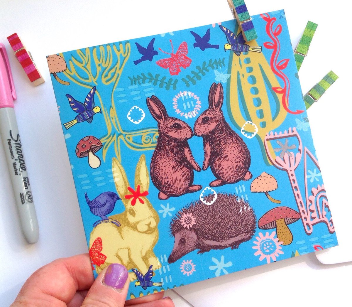buck_lj's tweet photo. Rabbit Card, Blank Greetings, Woodland Notecard, Wildlife Illustration, Thank You Card, Cute Animal Card. Forest Pattern, Birthday Greetings https://t.co/e3BpW3gHXn #Slumbermonkey #Etsy #JustBecauseCard https://t.co/pVndR576Dw