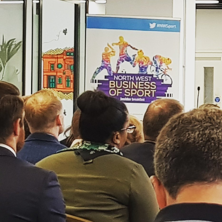 TGStudentHub's tweet photo. Interesting morning talking about the crossover between business and sport hosted by @insidernwest. Time to get a gym in the office? #nwsport https://t.co/23I4OZ2y9e