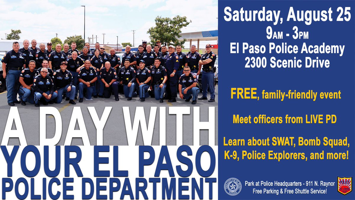 Save the date! Come out and meet the <a href="/EPPOLICE/">EL PASO POLICE DEPT</a> officers!
#iamelpaso #eppd