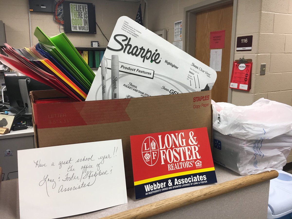⁦@VACDES WPS! thank you to Long and Foster for the back to school supply donations!  ⁩
