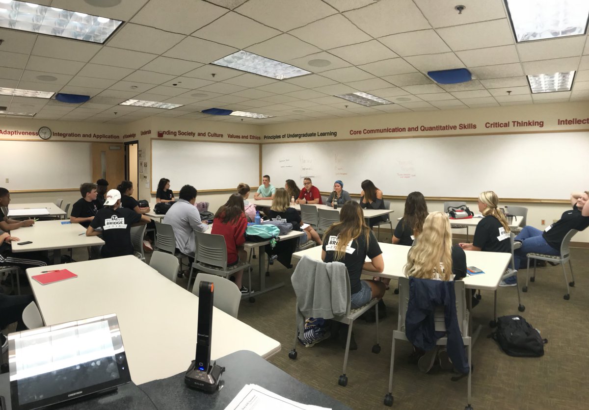 drgeoffsherman's tweet photo. All stars in the SHHS 3 #SummerBridge classroom on the final day! A 🔥 student panel followed by a 🔥 faculty panel! @_kyle_clay_ ☺️ #MySHHS #TeamSHHS #JagsROAR https://t.co/V27GVwDSGt