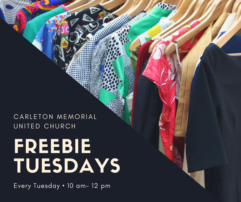 Our FREEBIE TUESDAYS are back! Come check out our Clothing Cupboard, open every Tuesday between 10 am to 12 pm. This is a community project offering good used clothing for all members of the family for F R E E ! #OttCity #CarletonHeights