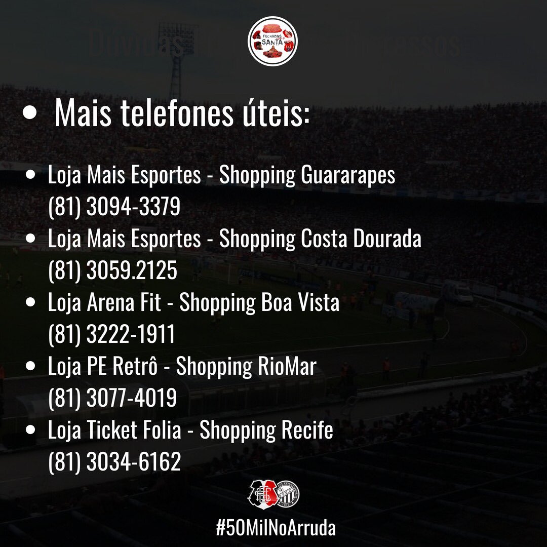 fchcomosanta's tweet photo. Tricolor, ainda tem dúvidas sobre como comprar seus ingressos?  Confere esse post e vem pro Arruda!
#50milNoArruda https://t.co/kJ1ojDkxkC
