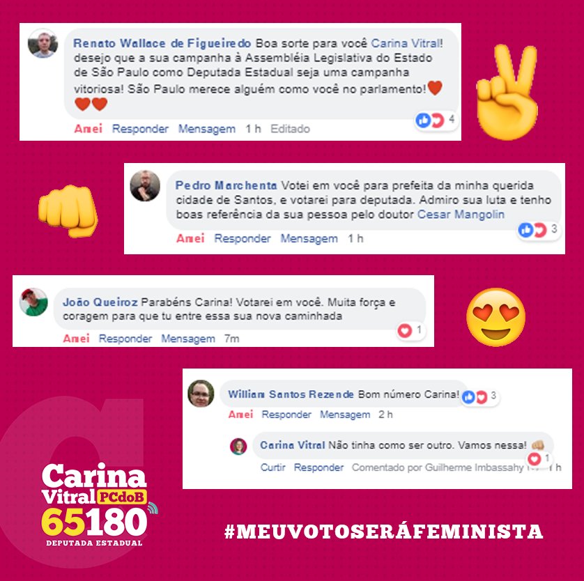 carinavitral's tweet photo. Nossa campanha está crescendo a cada dia. Vamos #OcuparOpoder! #Carina65180 #CampanhaDeMulher https://t.co/YjGcznjwkq