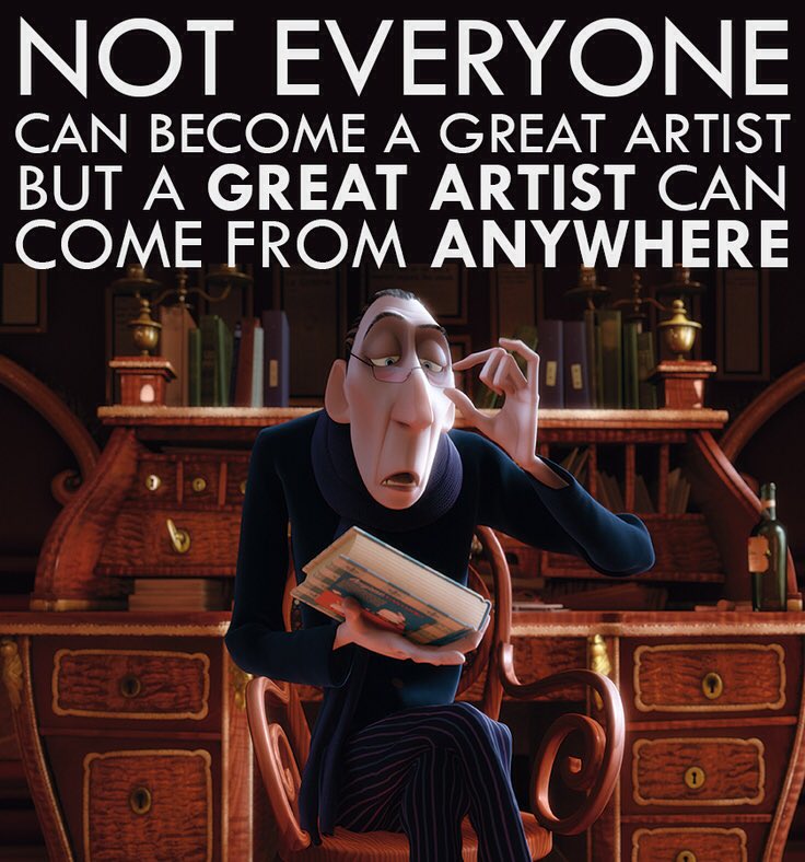 PS: Oh, how I could relate its story to a quote by Anton Ego in Ratatouille...