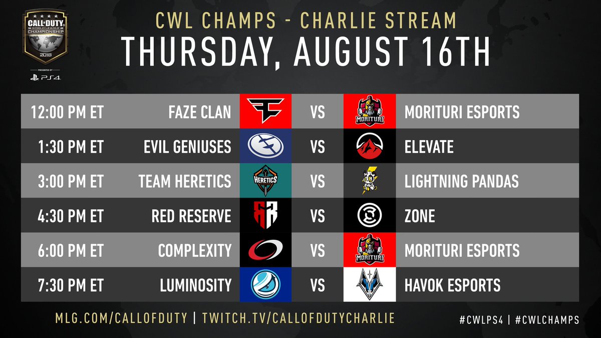charlieINTEL's tweet photo. Day 2 of #CWLChamps is live! 

https://t.co/A0M4d9mHh9 https://t.co/r7kle0x5l5