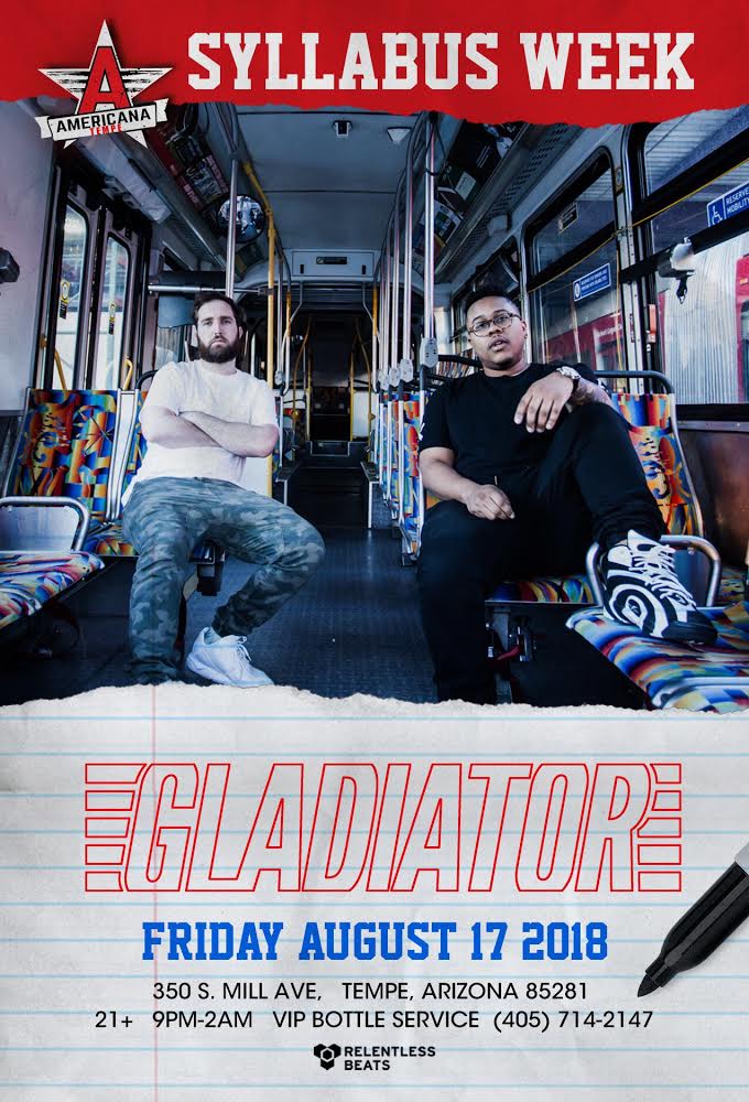 gladiator's tweet image. ASU! We're taking you back to school this Friday at @ Americana Tempe!! 🔥

Grab those tix: seetickets.us/event/Gladiato…