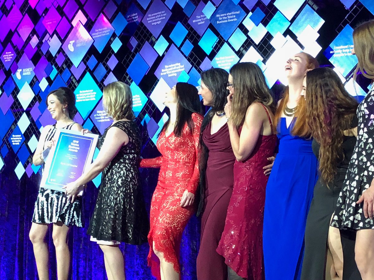 LynneBarry13's tweet photo. How fabulous are these winners. The Perth Cat Hospital!  The first winning finalists of the evening. #telstrabizawards https://t.co/QWDnJJnAig