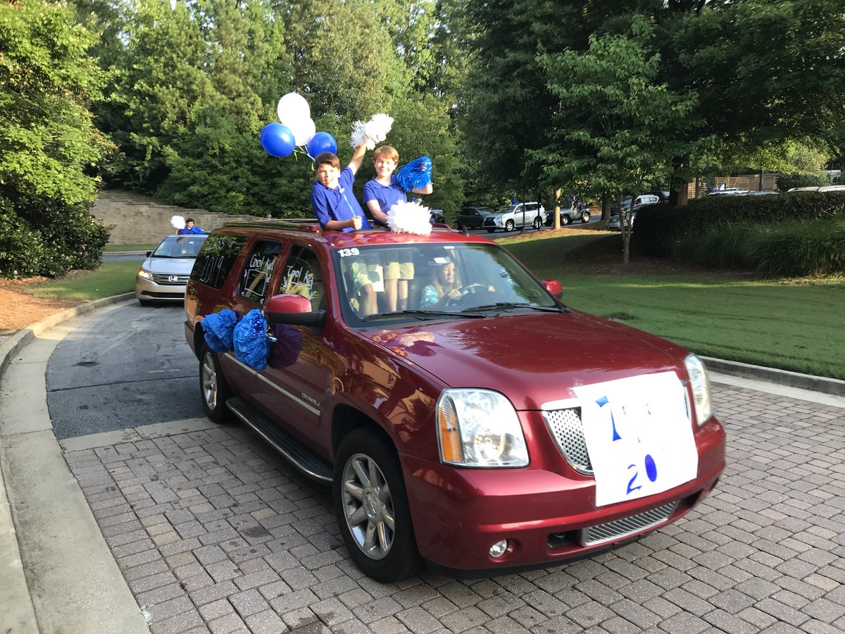 As 6th graders do on the First Day of School, their welcome carpool caravan! Looking forward to a wonderful 2018-9 school year with this leadership class! #trinitylearns