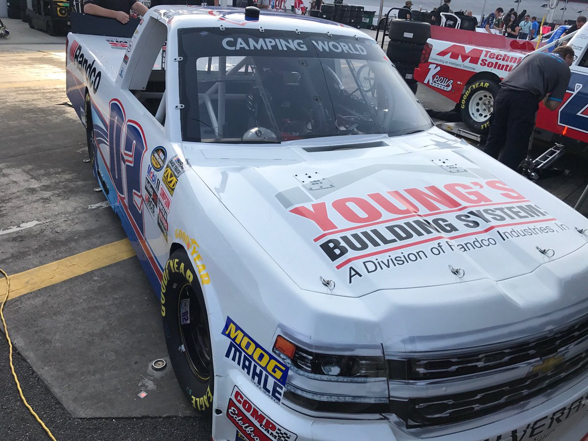 youngsmtrsports's tweet photo. Good morning from @BMSupdates! There’s a full day of @NASCAR_Trucks on tap, then some short track racing under the lights!
No. 02 #YoungsBuildingSystems | @_AustinHill
No. 20 @OHIOLOGISTICS #KandLReadyMix | @Tanner_Thorson
Opening Practice - 9am ET on @FS1
#UNOH200 https://t.co/DpX1Jqq8BD