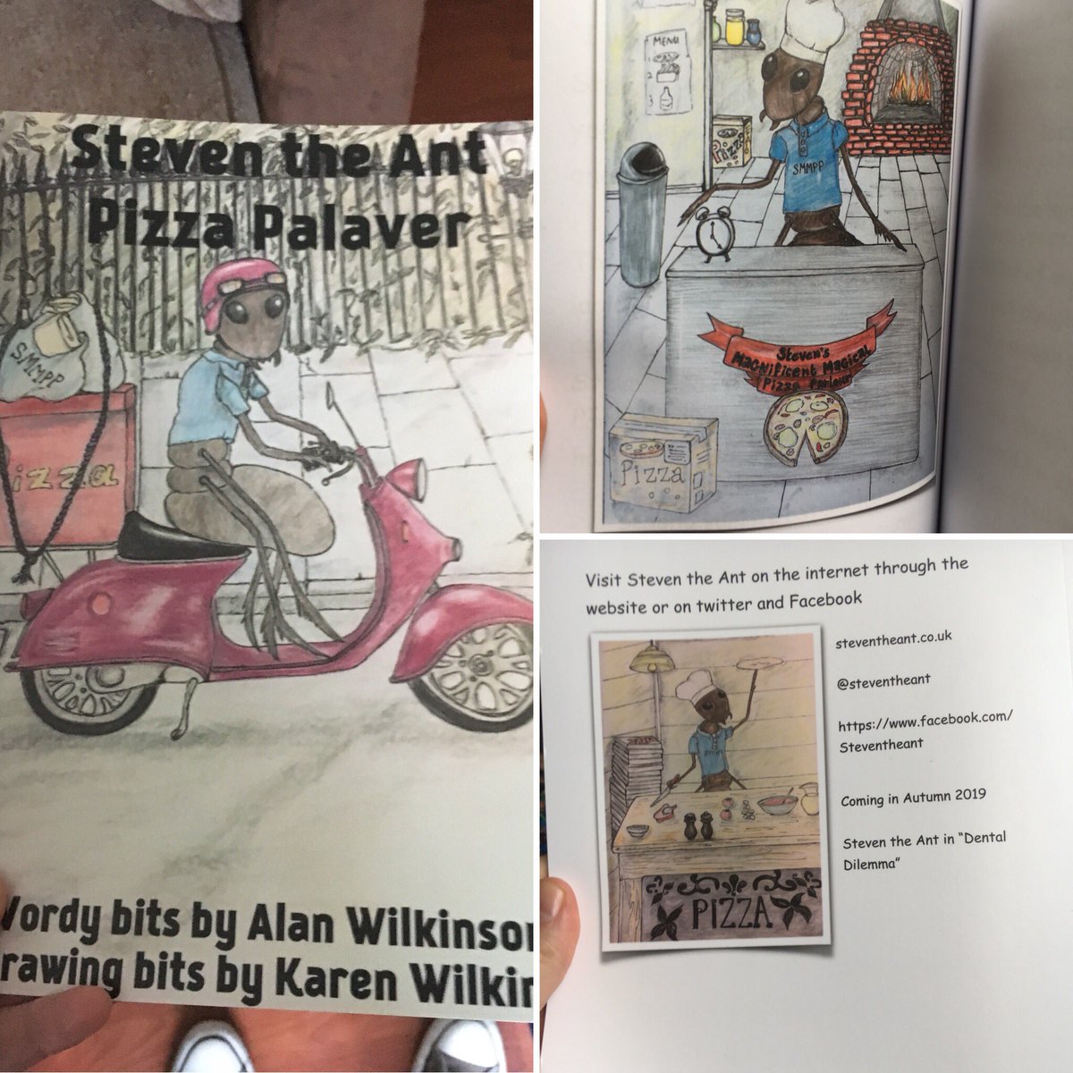 steventheant's tweet photo. @KidsDealUK hello, I’m an ant from Solihull. Read about my adventures and learn how to make prehistoric pizza in my book “Pizza Palaver” ideal entertainment for kids! Book out 31/08/2018! https://t.co/PQNIQccmUf