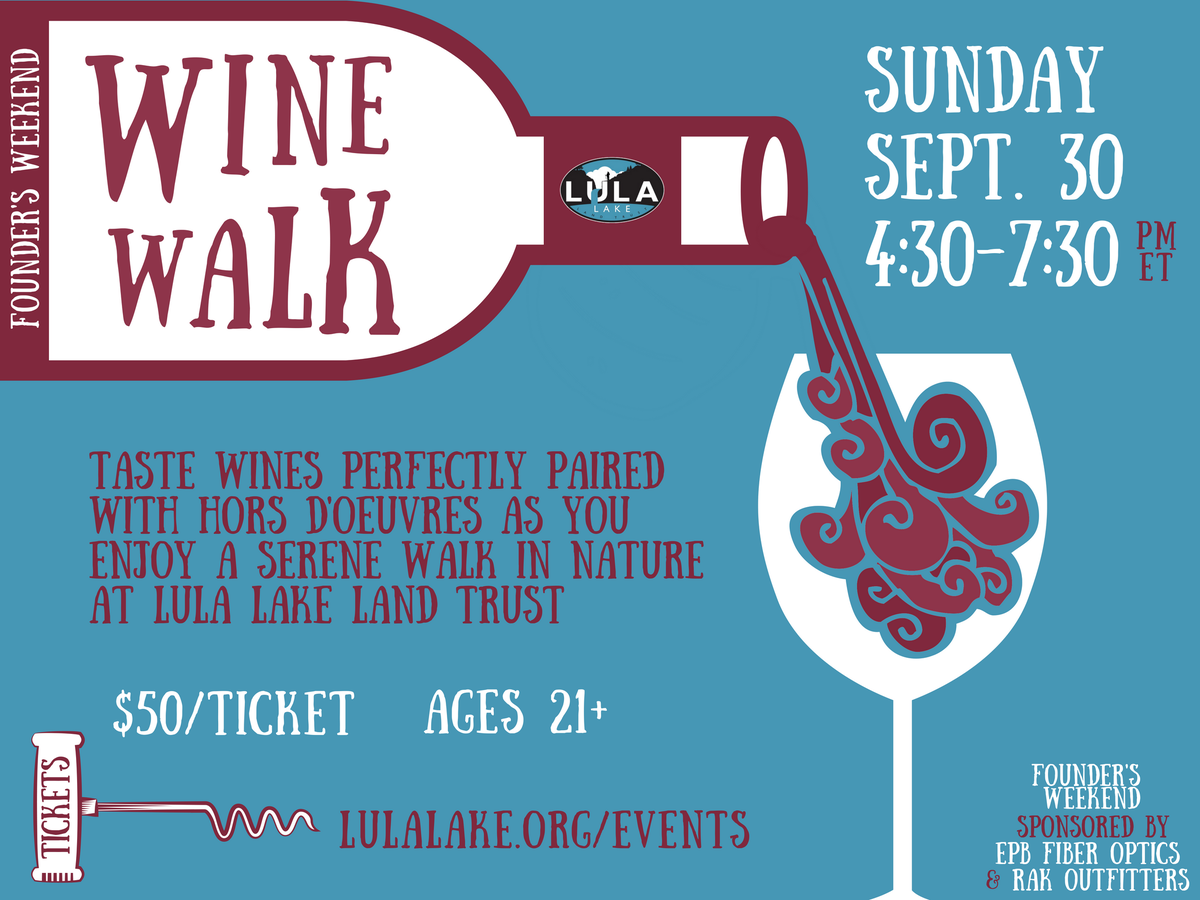 Who's ready to drink some wine and enjoy nature? Tickets to our Founder's Weekend Wine Walk are now on sale! lulalake.org/events  #CHA