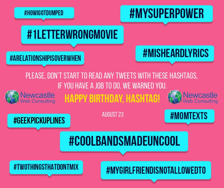 CityRanks's tweet photo. Happy B-Day #Hashtag! #NewcWebdesign 07837863584 #shopify #websitedesigner #websitebuilder #contentcreator #startup #localbusiness #videomarketing #graphicdesign #hustle #socialmediamarketing #googleshopping #entrepreneur #prudhoe #newcastle https://t.co/dX1rMFBegG