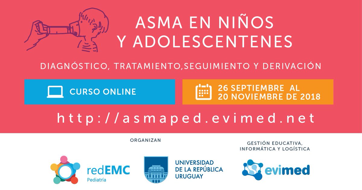 redEMCped's tweet photo. 🎓Nuevo Curso: Asma en Niños y Adolescentes: Diagnóstico, tratamiento, seguimiento y derivación. Está dirigido a: pediatras, médicos de familia, neumólogos, entre otros. 
Comenzamos el 26/09. Inscríbete en grupo hasta el 28/8 30% OFF
👉 https://t.co/l1MC1g7EMt https://t.co/jWCbJNqOqS