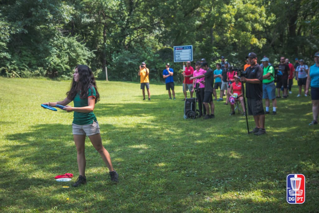 UltiworldDG's tweet image. After taking third at Ledgestone, @paigebjerkaas has decided to take the semester off from school to tour for the rest of 2018. @DynamicDiscs discgolf.ultiworld.com/2018/08/16/vie…