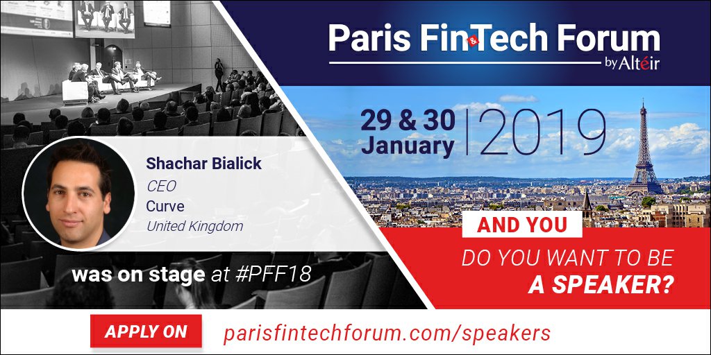 ParisFinForum's tweet image. @ShacharBialick CEO @imaginecurve was on stage at #PFF18. And you, do you want to be a speaker at Paris #Fintech Forum 2019? TIME TO APPLY to be on stage at #PFF19 on parisfintechforum.com/speakers cc @thefintech50 @InnFin @fintechna