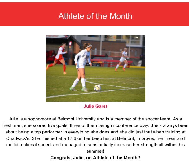 Our own Julie Garst has been named Athlete of the Month by Chadwick’s Fitness! Appreciate the love <a href="/ChadwicksFit/">Chadwick's Fitness</a>!
#itsbruintime