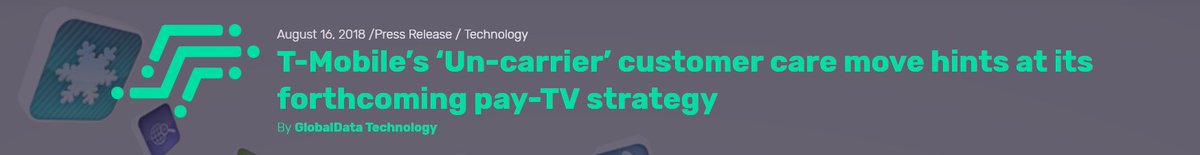 Tammy Parker @tammys_take has an interesting take on T-Mobile USA's latest Uncarrier Move, and how it's all pointing in the direction of future uncarrier aggression in the pay-TV market. I completely agree. globaldata.com/t-mobiles-un-c…