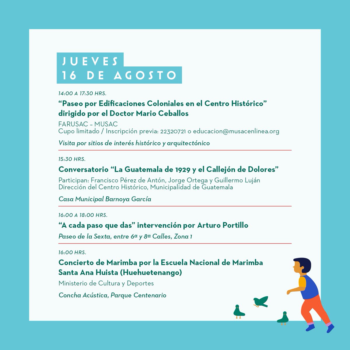 fchgt's tweet photo. ¡Descubre las actividades que puedes disfrutar hoy jueves 16 en el #21FCH! https://t.co/8OJ3nUmjeF
