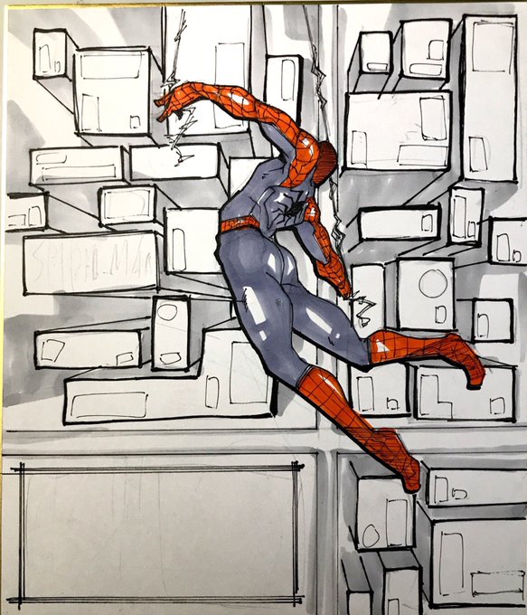 スパイダーマン色紙 