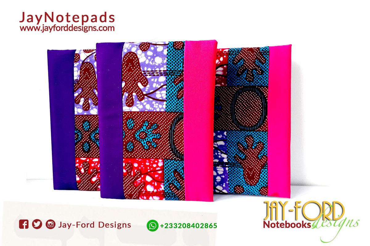Jayford_Crafts's tweet image. Call or WhatsApp us now on +233208402865 for your 
beautiful #handcrafted #notebooks covered in vibrant #African textile.  You can also order your customised versions for anniversaries, wedding and engagement souvenirs etc.