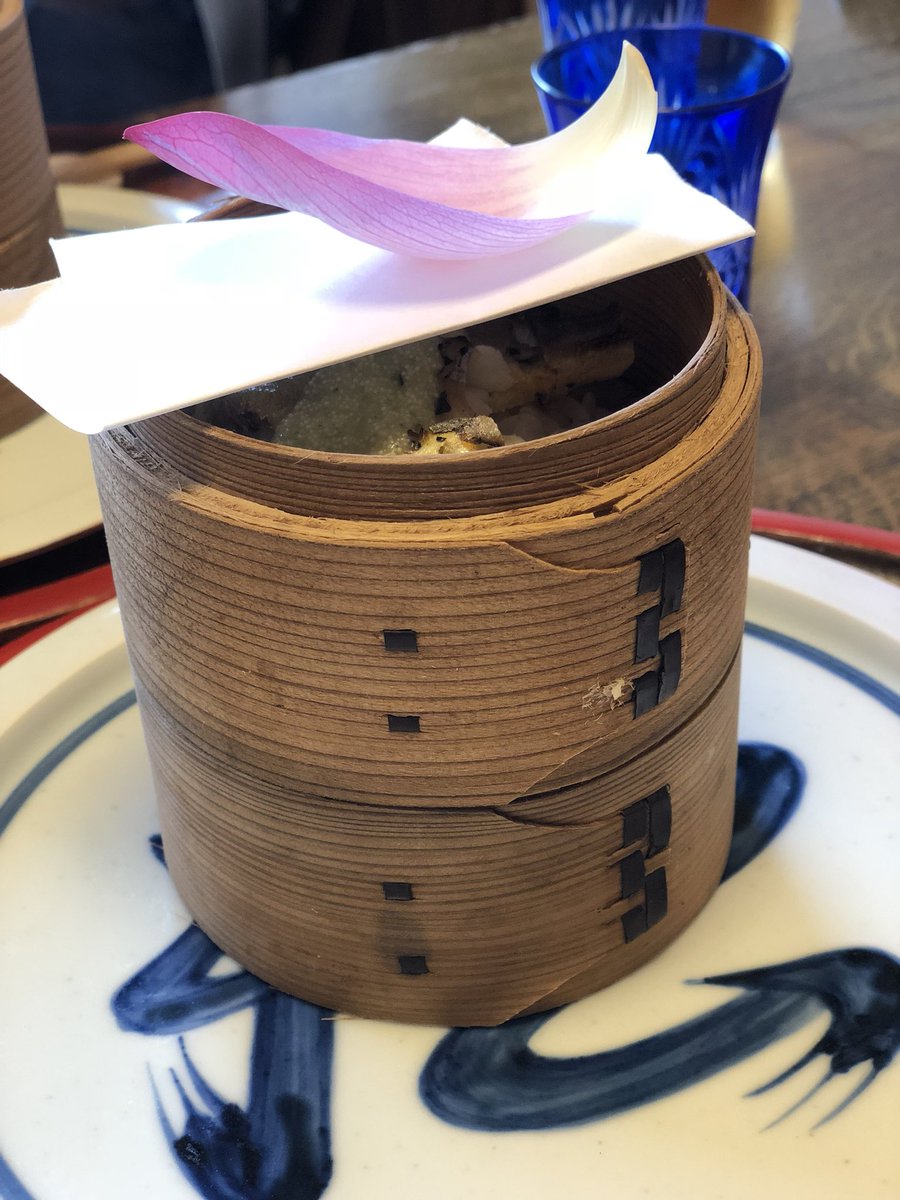 Kimono Mom Moe 嵐山 天ぷら松 おつくりは北大路魯山人のお皿で 松さんの飯蒸しが いつも絶品