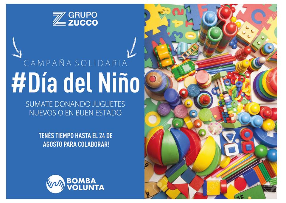 Llega el Día del Niño y con P Zucco Ypf te invitamos a sumarte!! 
Si tenés juguetes nuevos o en buen estado acercalos a cualquiera de sus dos estaciones en San Justo o Echeverría!! Tenés tiempo hasta el 24 de agosto!!
Los esperamos!!
Muchas gracias por ayudar!!