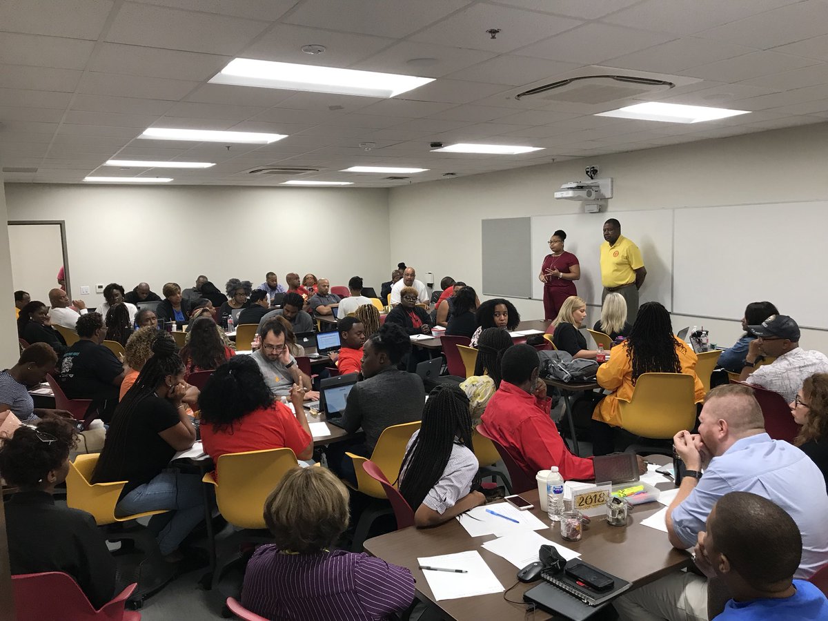 Ms. Berry &amp; Mr. Dooley put on College Readiness session for the Mighty Lion Staff this morn! <a href="/blackshearhisd/">Blackshear ES HISD</a> @HISD2College