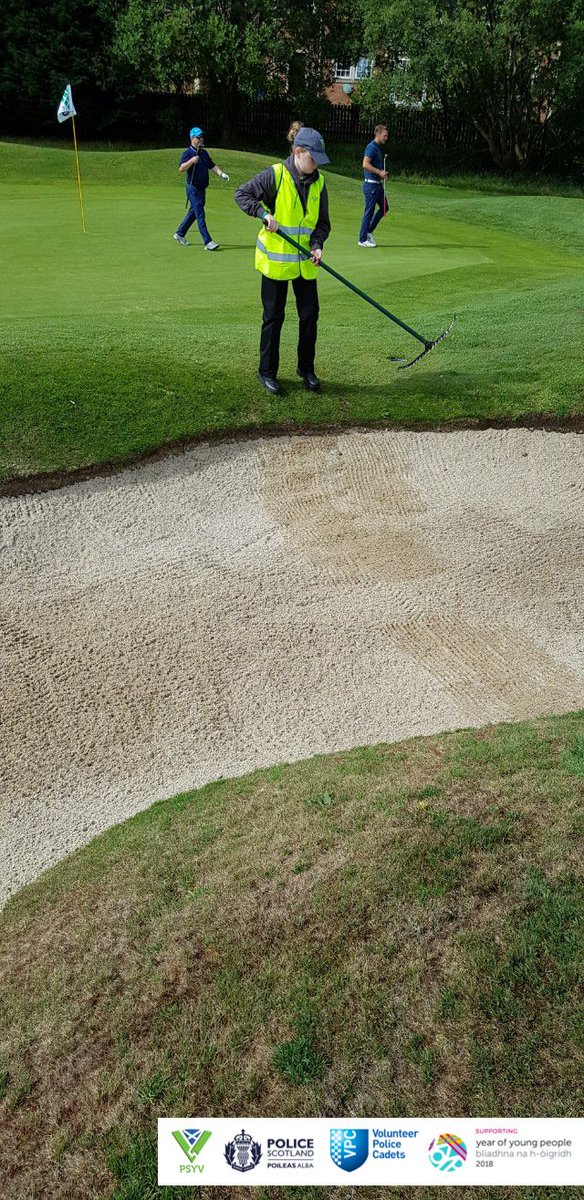 PSOSYouthVol's tweet photo. #PSYV West Lothian #volunteered at @DeerPark_Golf Masters Pro-am Golf event -1 of the premier events on the Scottish #PGA calendar with many of Scotland's top pro golfers taking part. The #volunteers were marshalling &amp; bunker raking.

@LothBordPolice @NationalVPC #YOYP2018 https://t.co/eIJWK6Hjrb