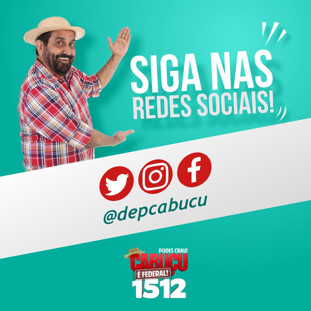 ocabucu's tweet photo. Bom dia, meu povo. Já segue a gente nas nossas outras redes sociais? Não perde tempo mano e fica por dentro de todas as nossas ações! #PodesCrau #CabuçuÉFederal https://t.co/jl8KJfwoze