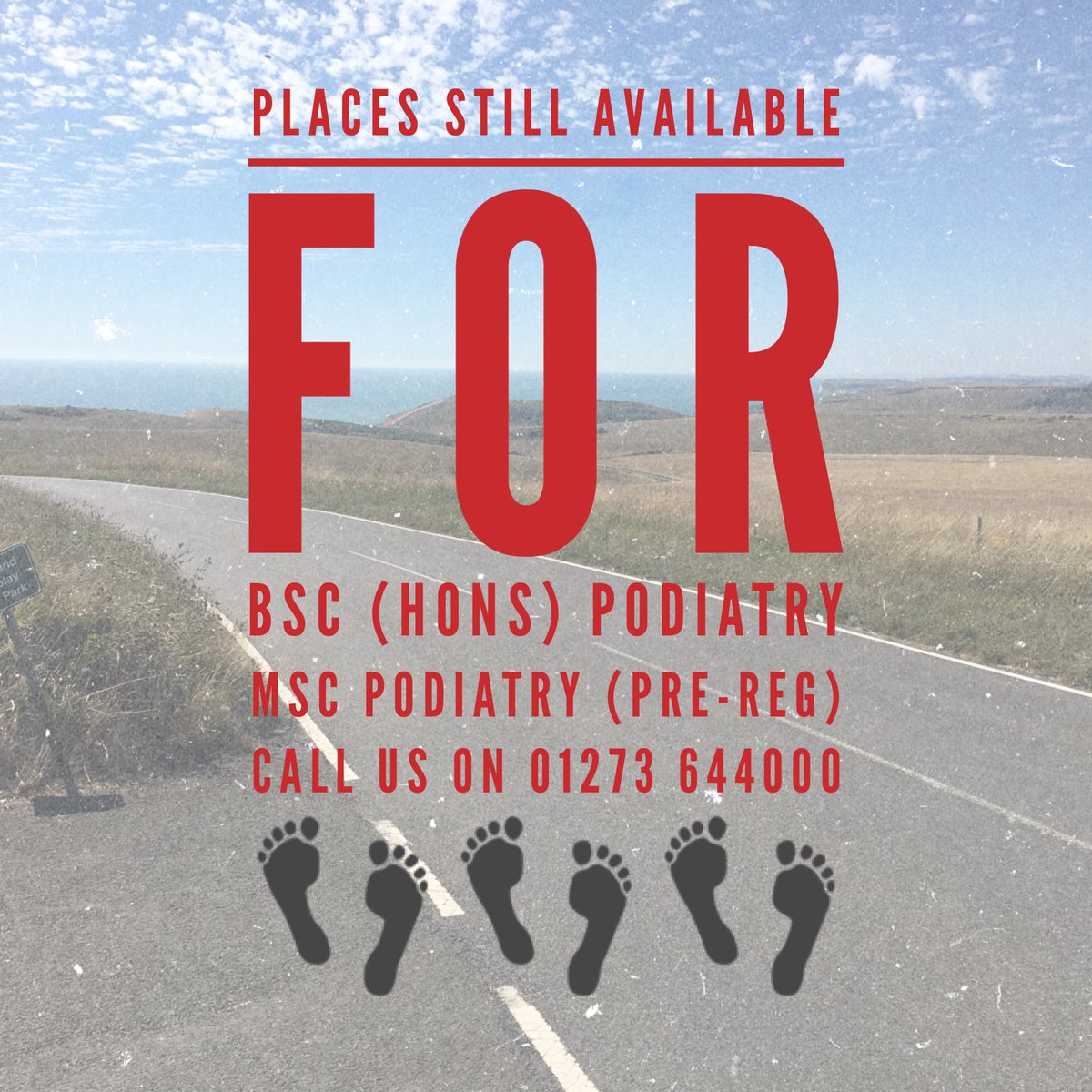 BrightPods's tweet image. We still have places available for September 2018 start for our BSc (Hons) Podiatry and MSc Podiatry (Pre-Registration) courses. Call us on 01273 64400 if you are interested in studying with us 📞

#podiatry #studypodiatry #uniofbrighton #ucas #clearing #study #eastbourne #uk