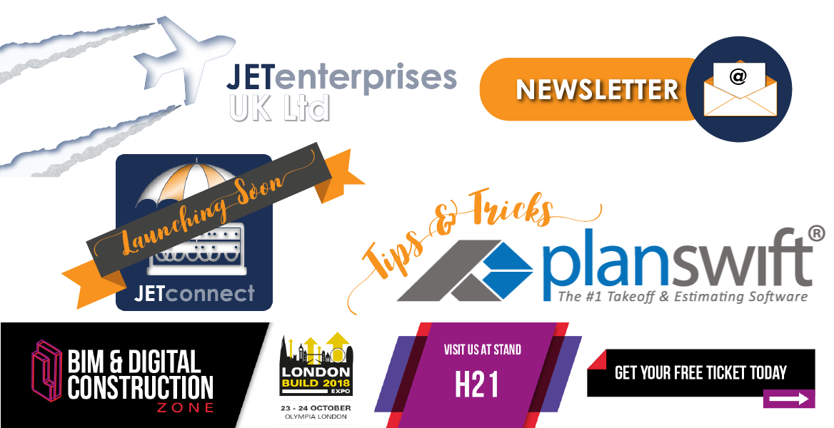 JETenterpriseUK's tweet photo. Read our latest newsletter - London Build 2018, New Product Launch, Planswift Tips and a lovely client testimonial....  Summer Newsletter - https://t.co/nVLJarTDIx Subscribe at https://t.co/xJnmNwTY34 https://t.co/k0XuXyzirp